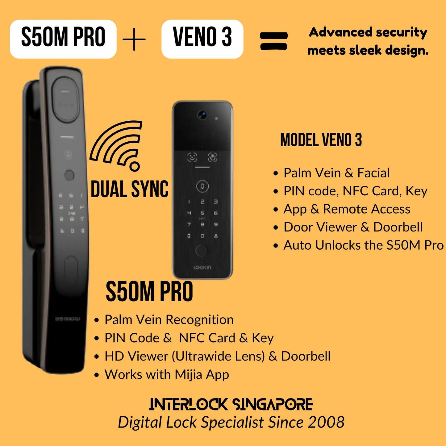 S50M Advanced Security with HD Door Viewer with Dual Sync