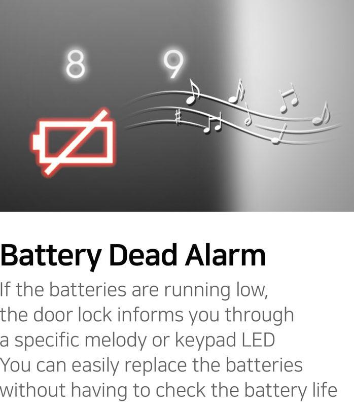 Samsung DR900: Battery Dead Alarm to notify users