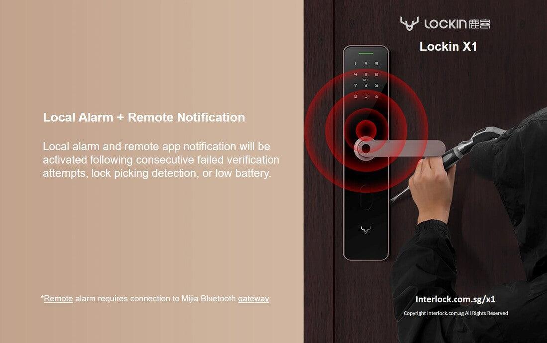 Lockin X1:  Local Alarm + Remote Notification