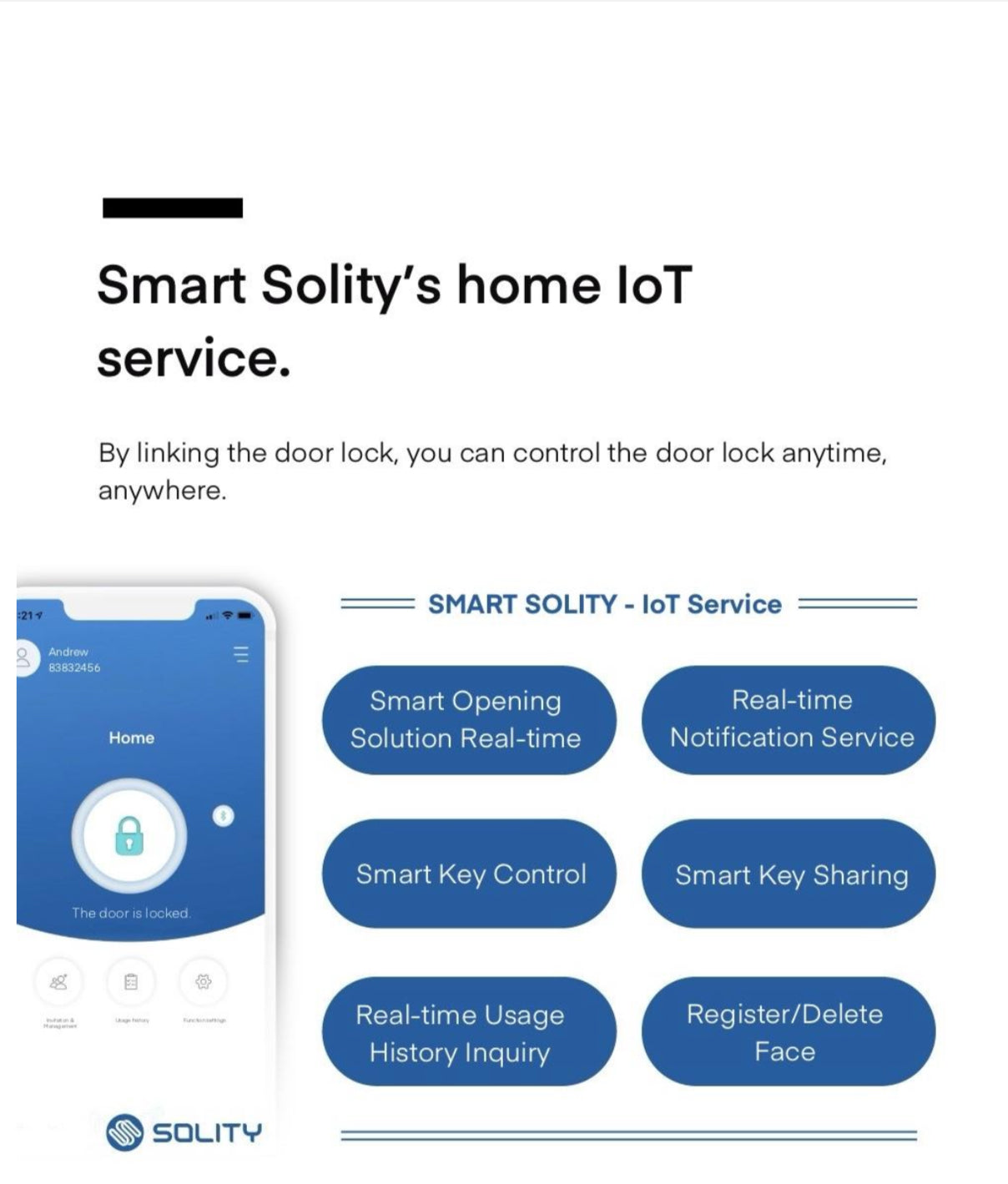 Solity GP6000 (Facial): Application for Remote Unlocking and Configuration.  