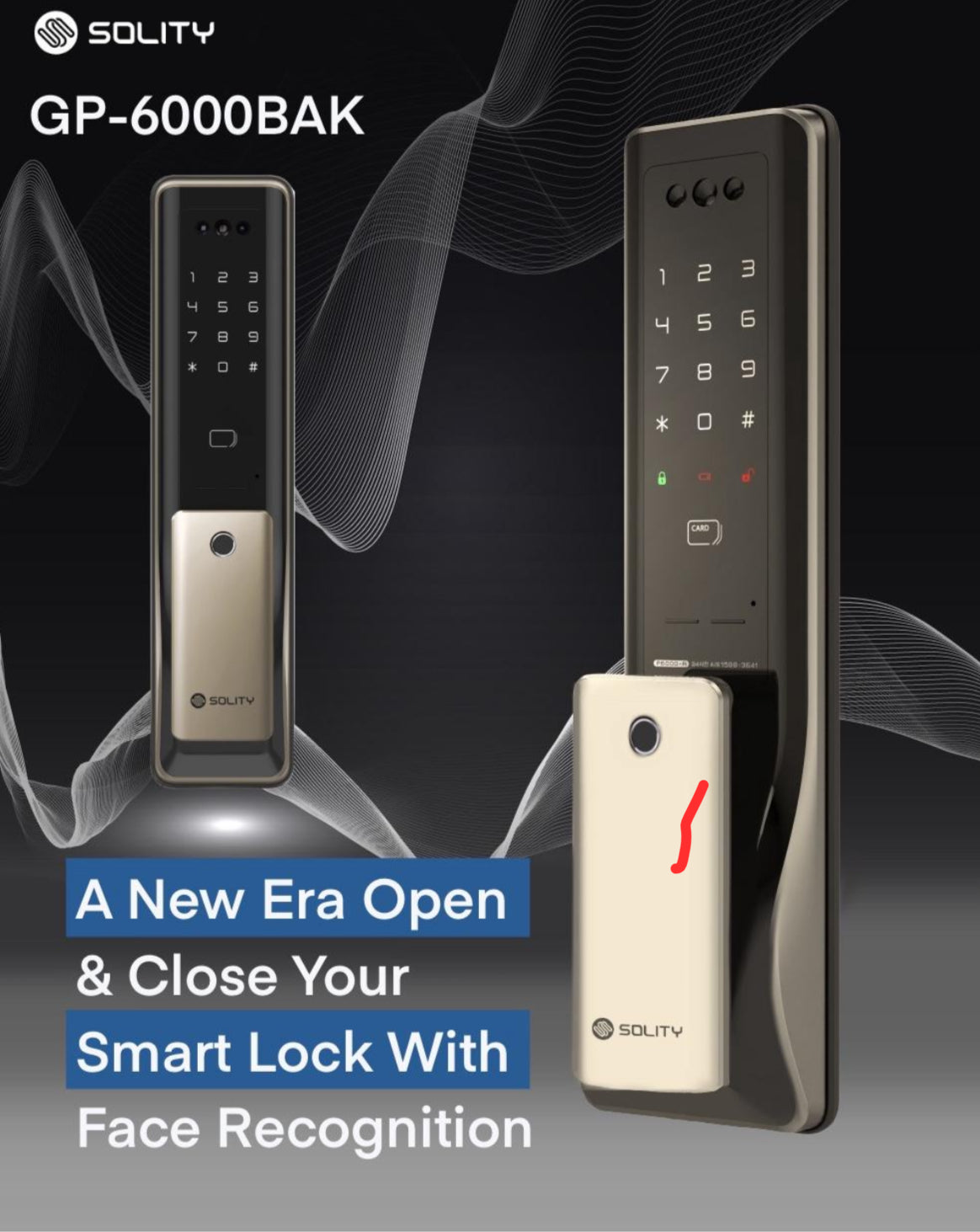 Solity GP6000 (Facial): Korea Facial Recognition Lock