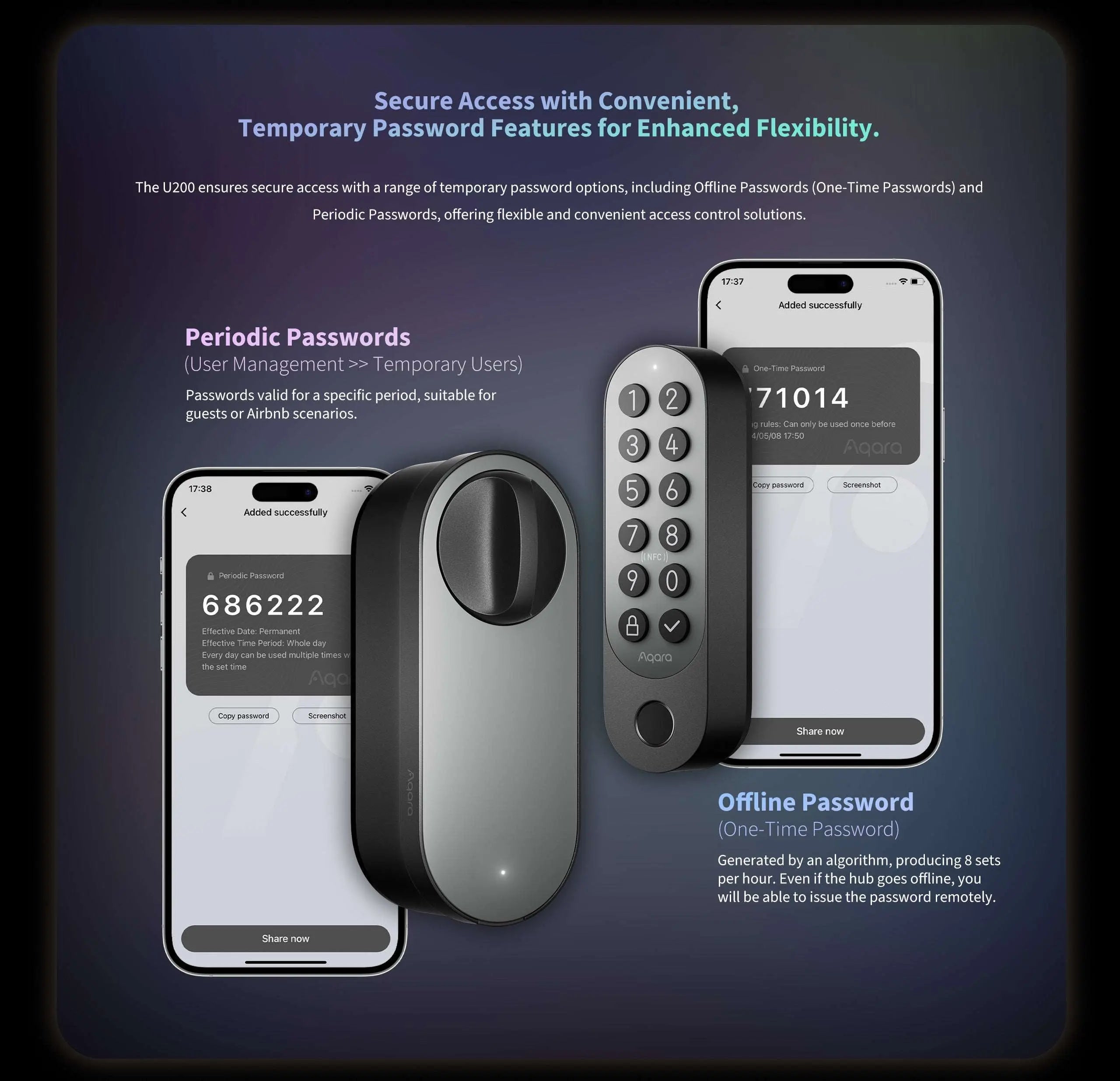 Aqara U200: Temporary Password Features for various scenarios. Guest Access etc.