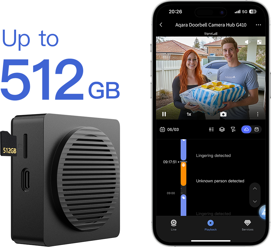 Aqara G410 Local Storage with 512GB capacity to store videos and logs