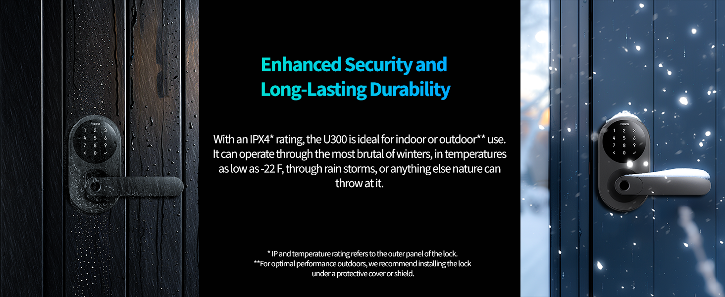 Aqara U300:  Enhanced Security with IPX4 rating