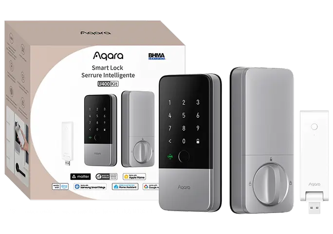 Aqara U400 UWB Smart Deadbolt Lock – Silver Finish