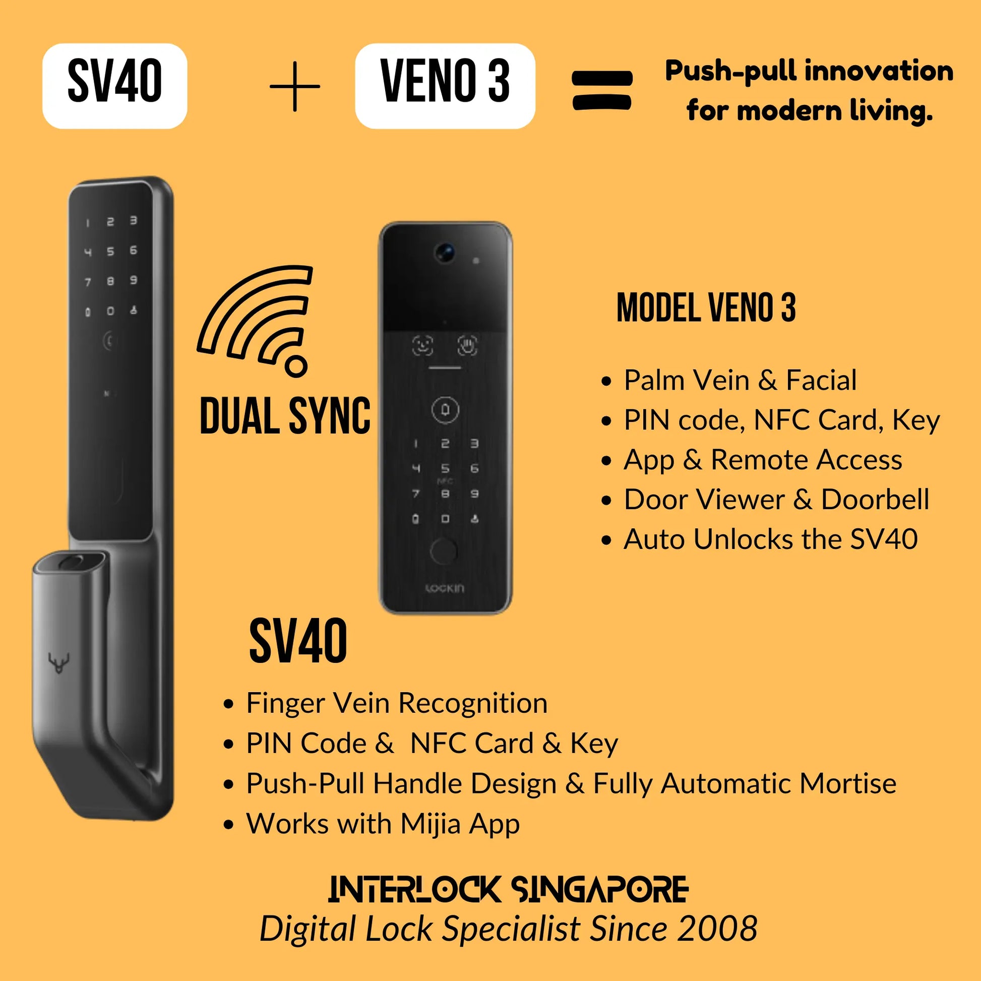 SV40 Finger Vein Recognition, Push Pull Handle with Dual Sync