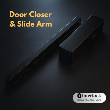 Interlock Door Closer with Sliding Arm in Matte Black Color