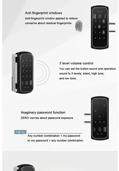 Gateman GR Clip anti fingerprint window with imaginary password function and volume control