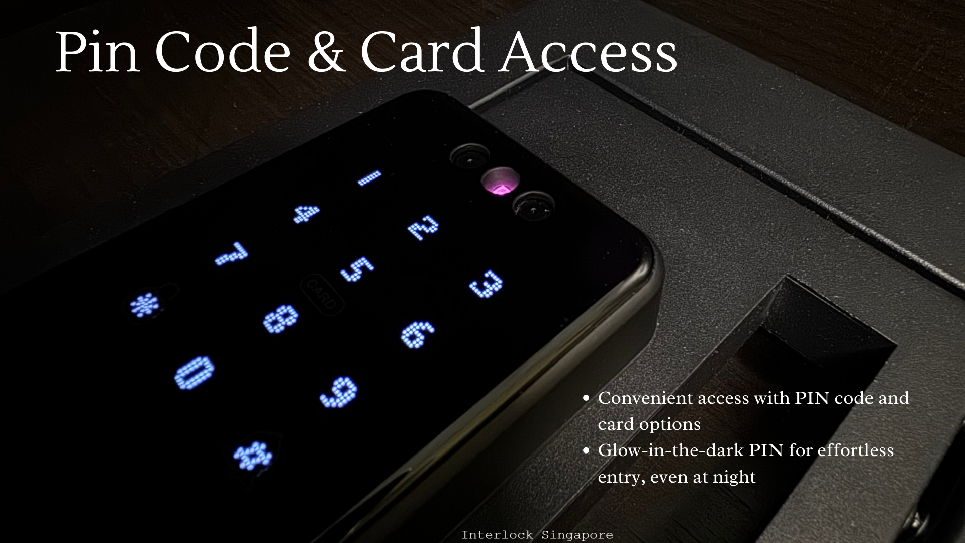 Interlock Mercury G1: Pin Code and Card Access