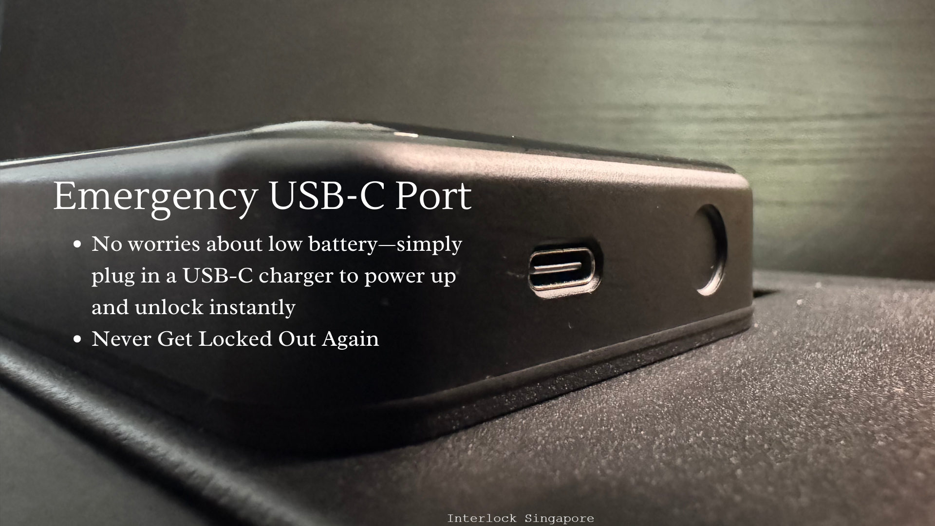 Interlock Mercury G1: Emergency USB-C Port for charging if battery dies