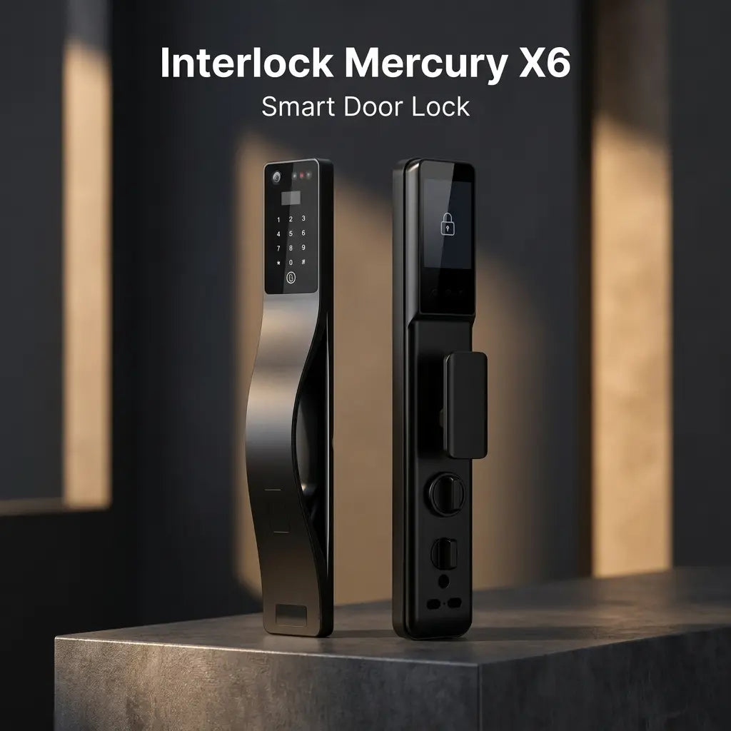 Interlock Mercury X6 Smart Door Lock with HD Door Viewer & Palm Vein and Facial Recognition 