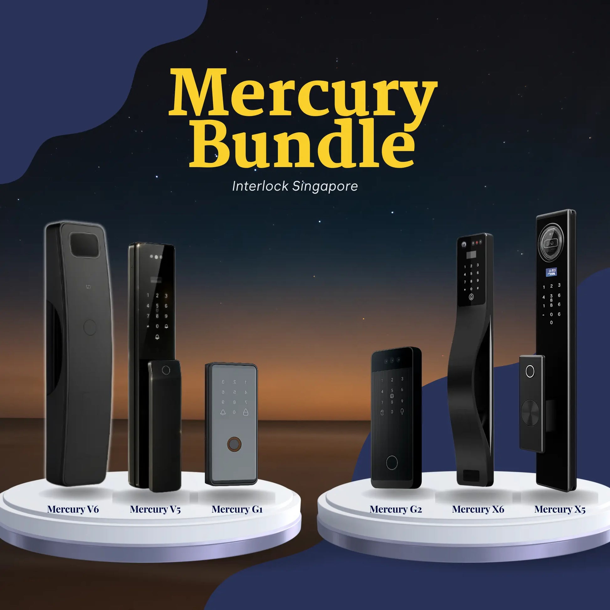 Interlock Mercury Door & Gate Lock Bundle | Dual Sync Locks