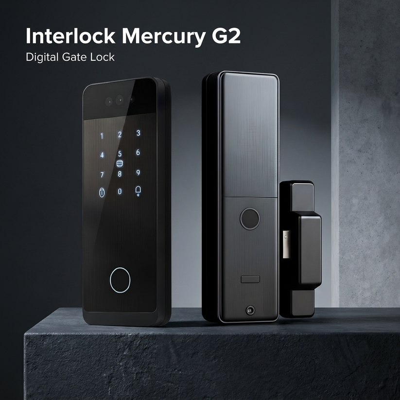 Interlock Mercury G2 Gate Lock | Face Recognition + 144° Camera | HDB