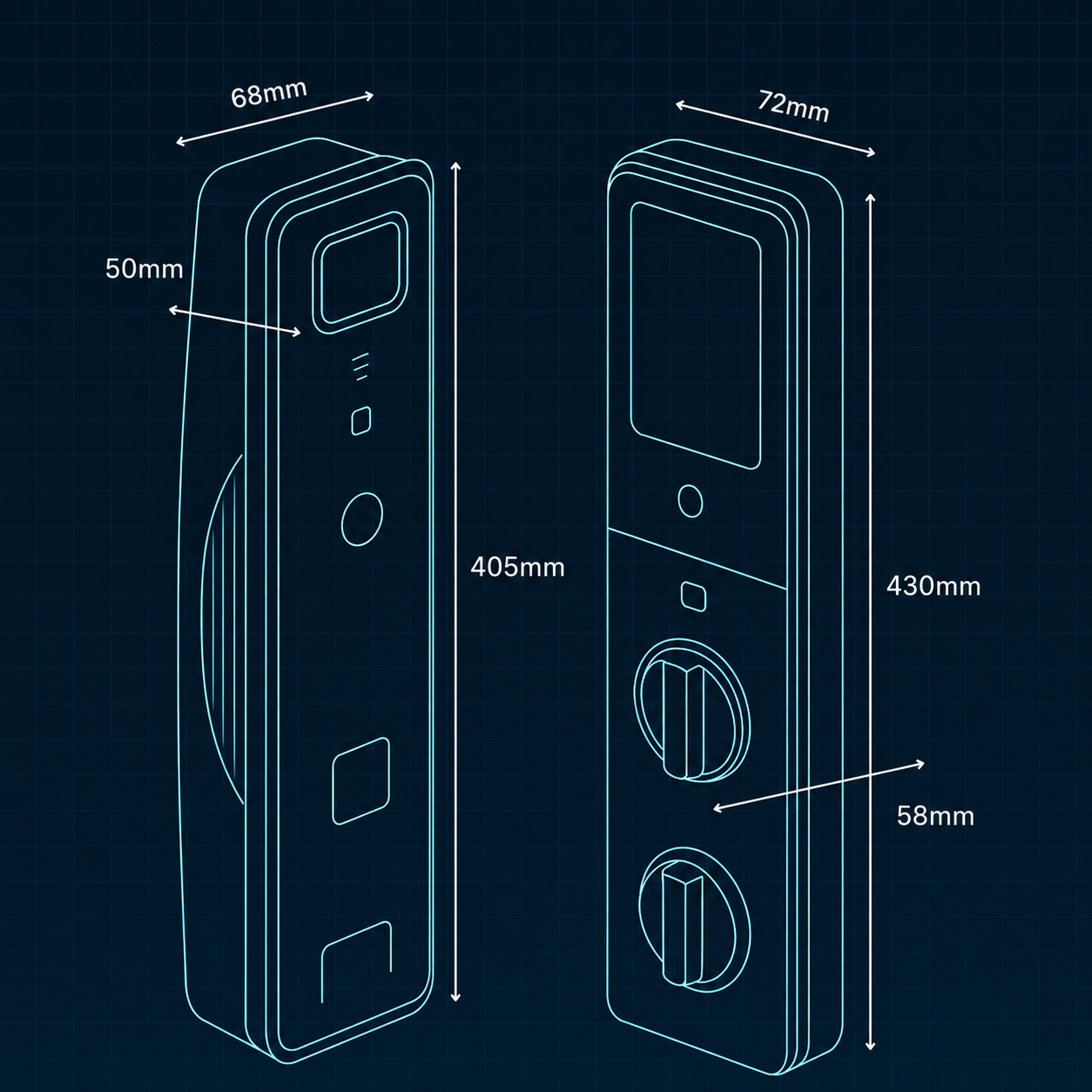 Interlock Mercury V6 数字门锁 product specification image