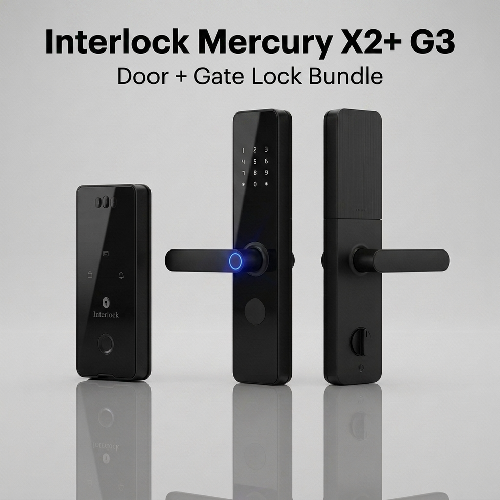 Interlock Mercury Smart Door & Gate Lock Bundle | Dual Sync Unlock