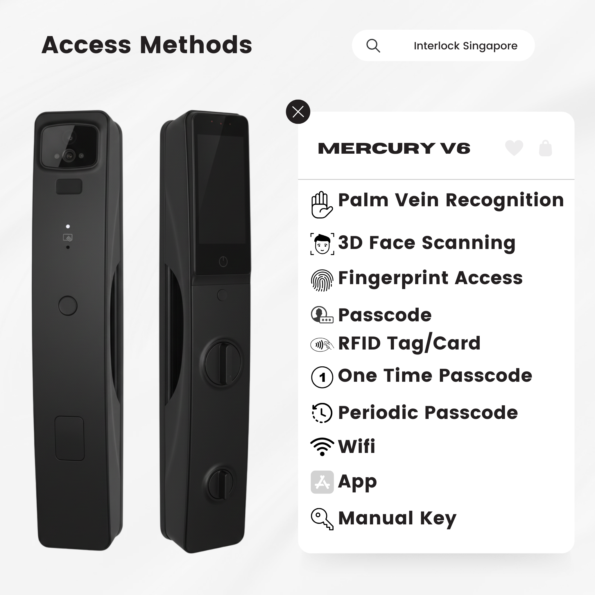Interlock Locktype Smart Lock Singapore | Interlock Mercury Smart Door & Gate Locks