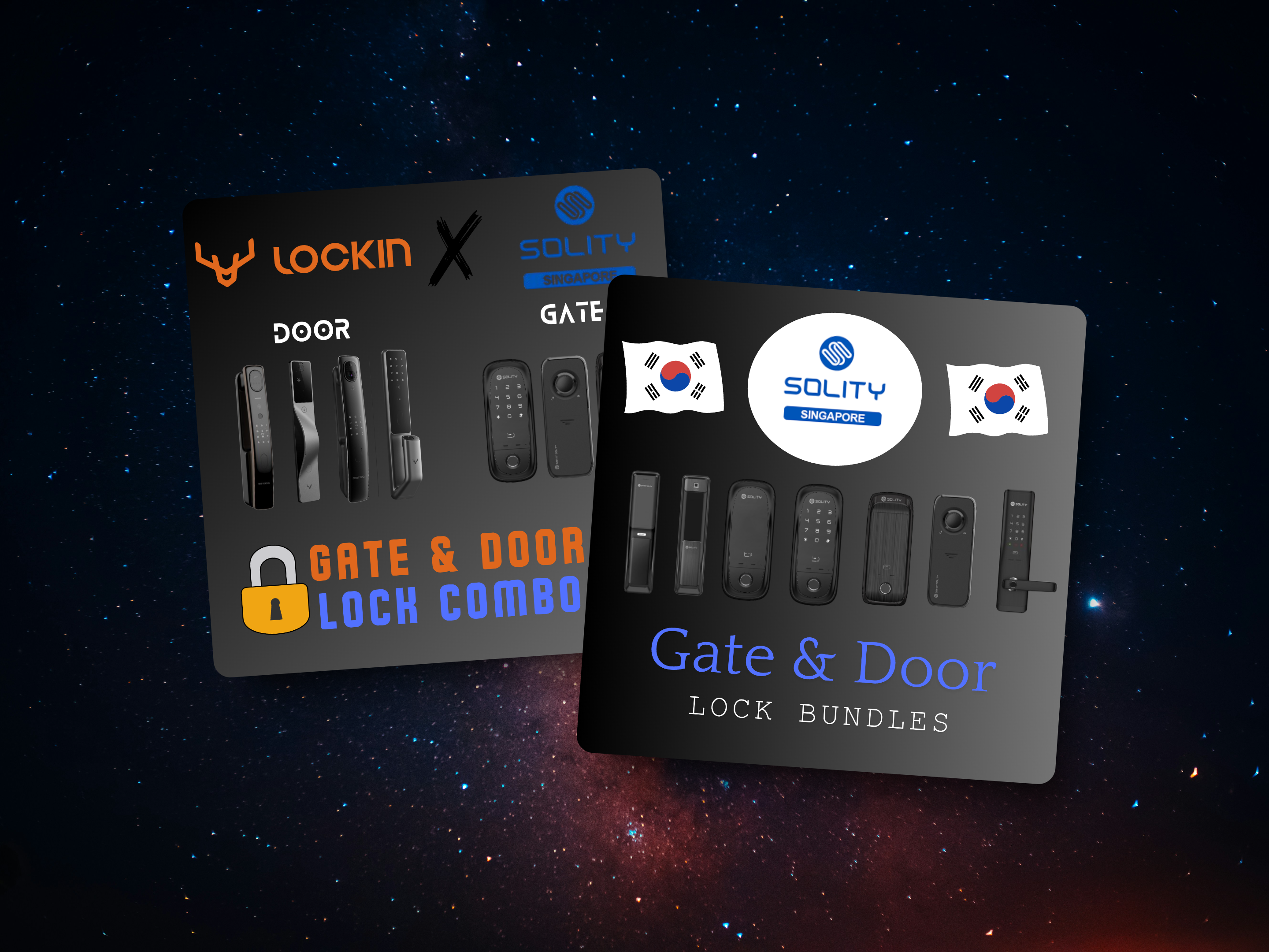 Lockin Solity Door and Gate Lock Bundle