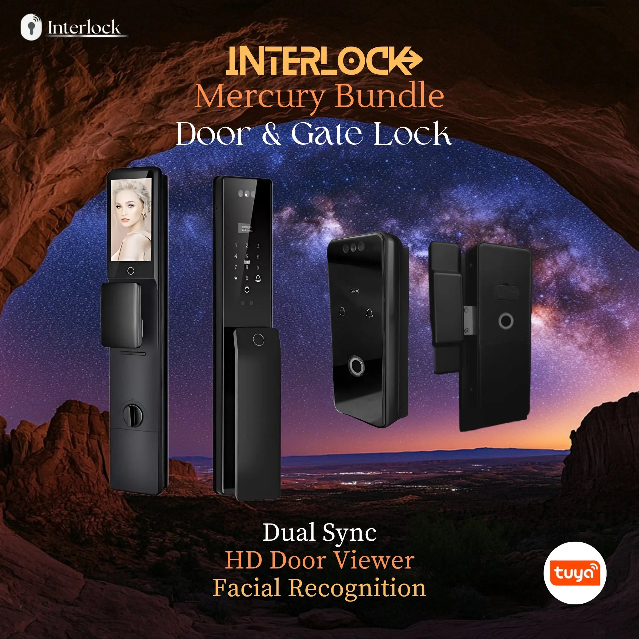 Interlock Mercury Door & Gate Lock Bundle | Dual Sync Locks