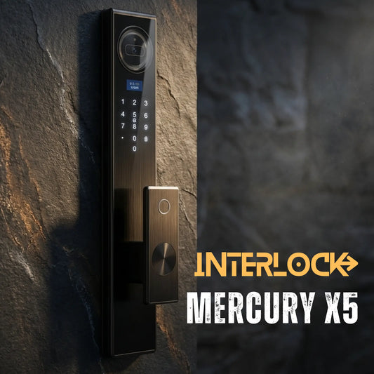 Interlock Mercury X5 Smart door Lock with Facial Recognition and HD Door Viewer