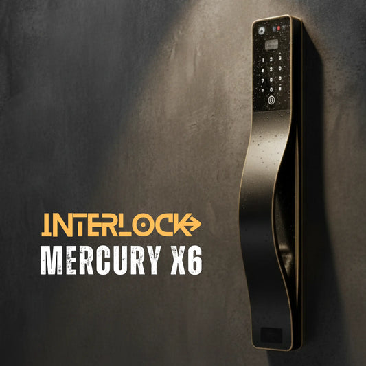 Interlock Mercury X6 Smart Digital Door Lock with HD Door Viewer and Facial and Palm Vein Recognition. All new Singapore 2025.