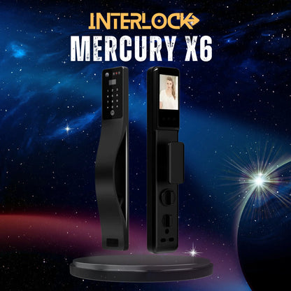 Interlock Mercury X6 Smart Digital Door Lock with HD Door Viewer and Facial and Palm Vein Recognition. All new Singapore 2025.