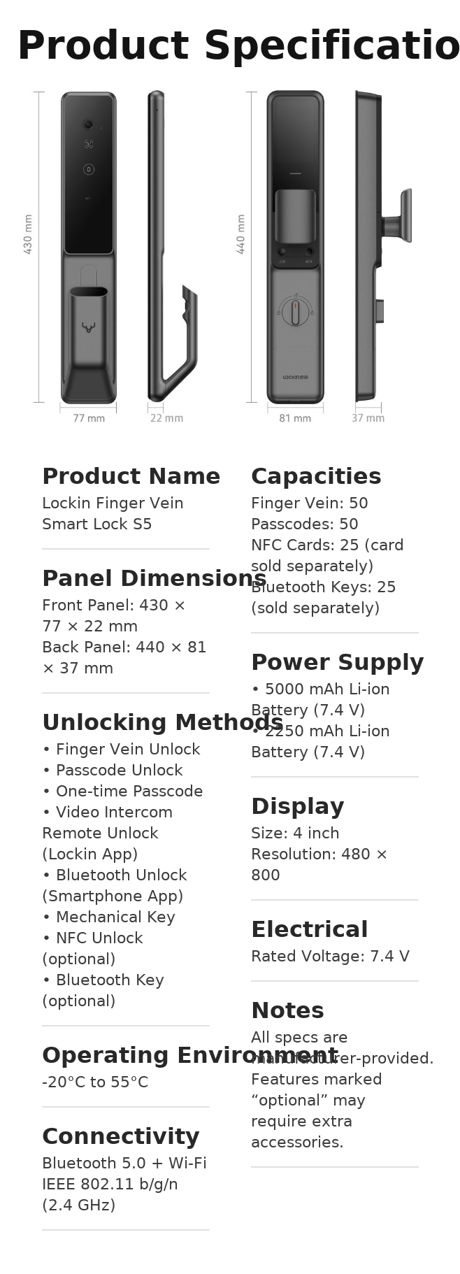 Lockin Digital Lock Door & Gate Bundle product specification image