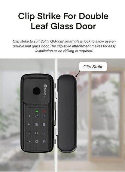 Solity GG-33B: No drilling on glass door is required
