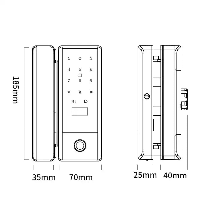 Interlock ILG-02 Glass Door Lock product specification image