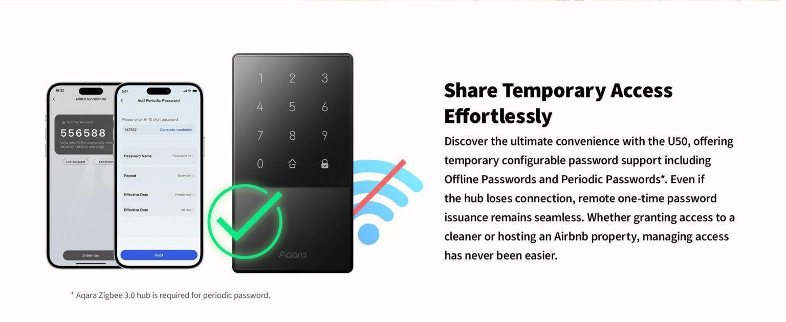 Aqara U50:  Temporary Passcodes