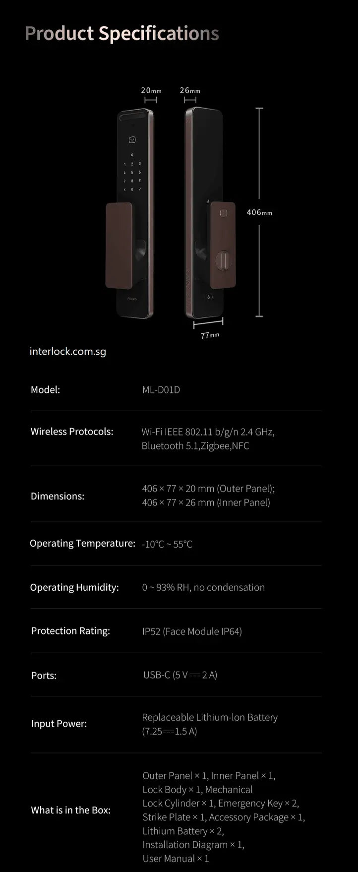 Aqara D200i: Product Specifications