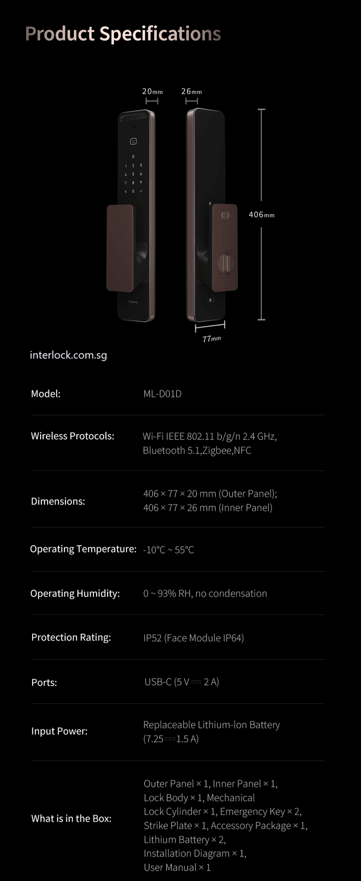 Aqara D200i: Product Specifications